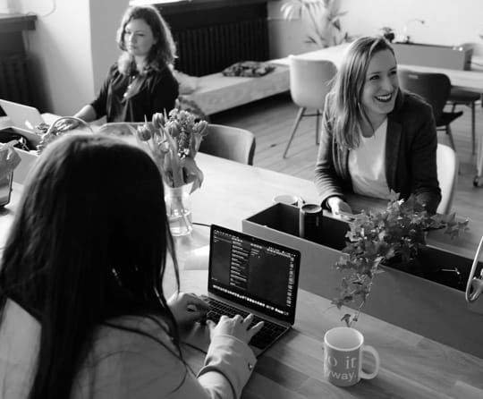 women working as a group